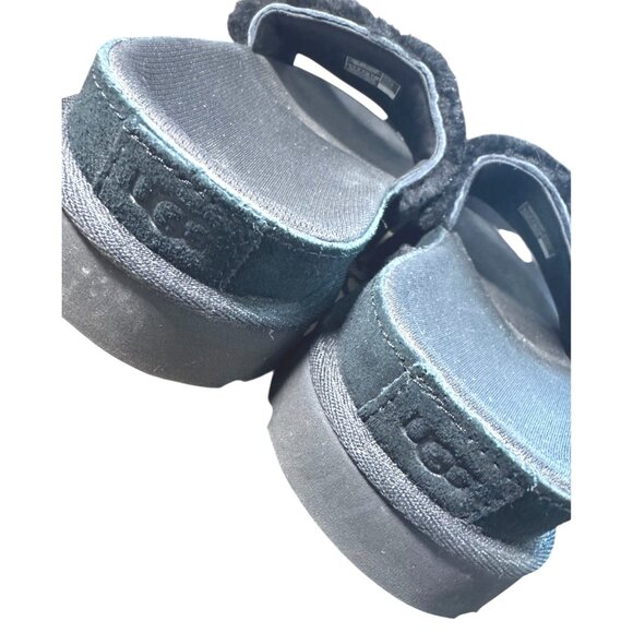 Ugg Black Fluffy Logo‎ Slide Sandals Women's Size 8 NEW - Picture 6 of 7